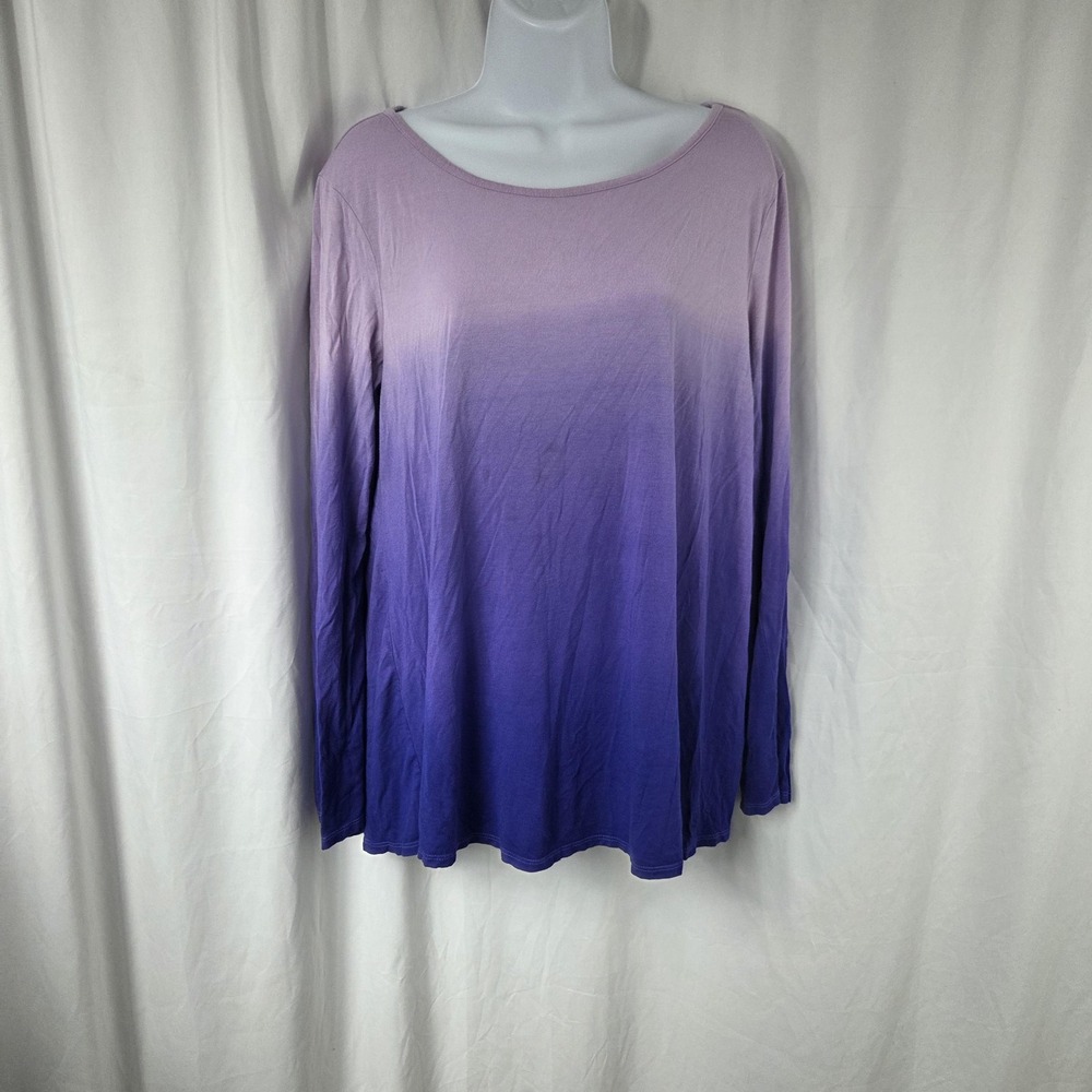 Justice Shirt Girls 18 Plus Purple Long Sleeve Scoop Neck Jersey Stretch Top